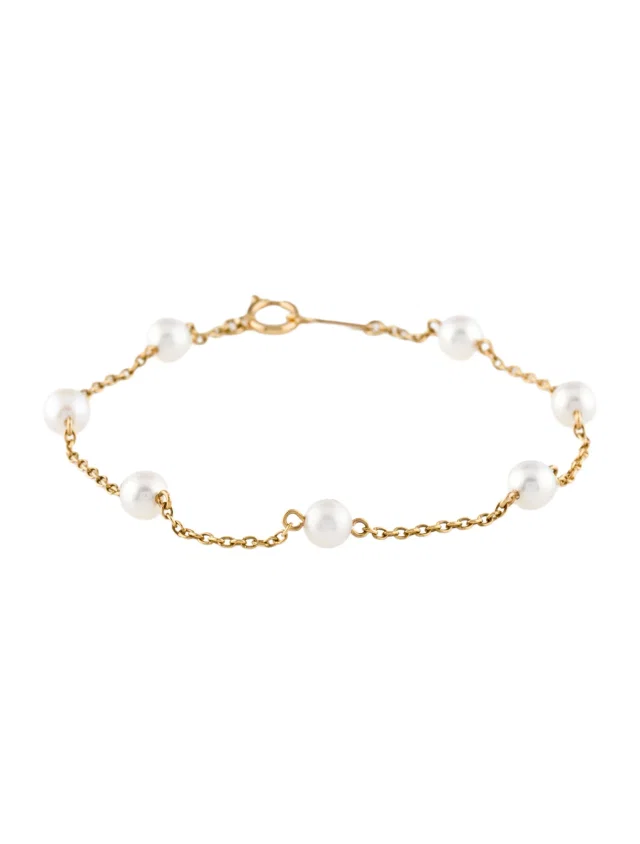 Tasaki 18K Pearl Station Bracelet, 6.75" in multicolor from The RealReal