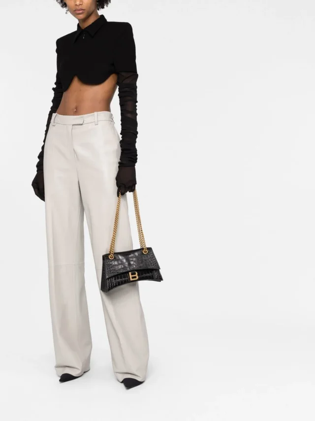 Balenciaga small Crush crocodile-embossed shoulder bag, photo 2 of 2 from FARFETCH