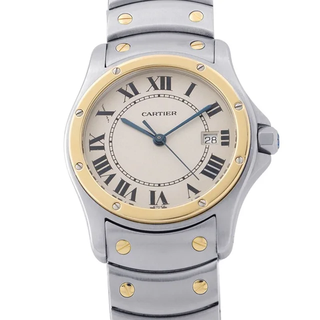 Cartier Santos Ronde MM Watch Ivory Dial in White from The Reluxe