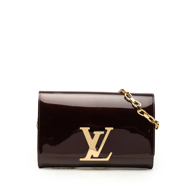 Red Louis Vuitton Vernis Louise Chain MM Shoulder Bag in Red Leather from Designer Revival