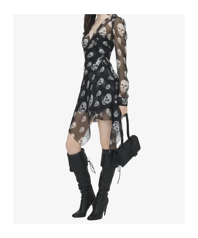 Alexander McQueen Skull Print Wrap Dress, photo 3 of 5 from SENSER