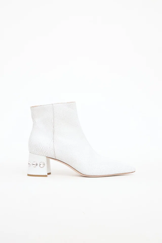 Miu Miu Crackle Jewel Ankle Boot in Leather from VSP Consignment