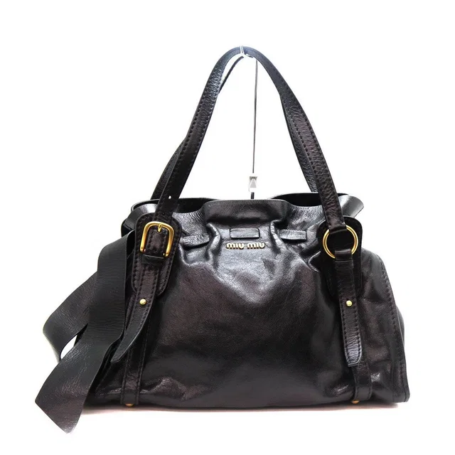 Miu Miu Shoulder Bag Leather Black in black Leather from Poshmark