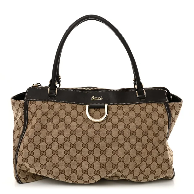 Gucci GG Monogram D Gold Tote Dark Brown Canvas Bag - Brown in Brown Canvas from H&T