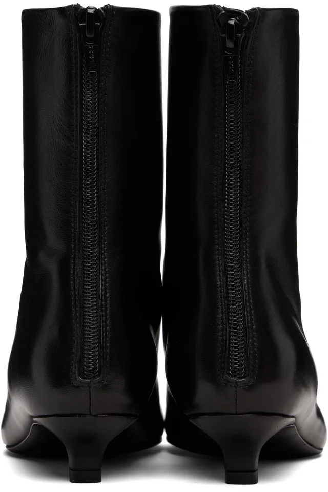 TOTEME Black Day Nappa Ankle Boots, photo 2 of 2 from SSENSE