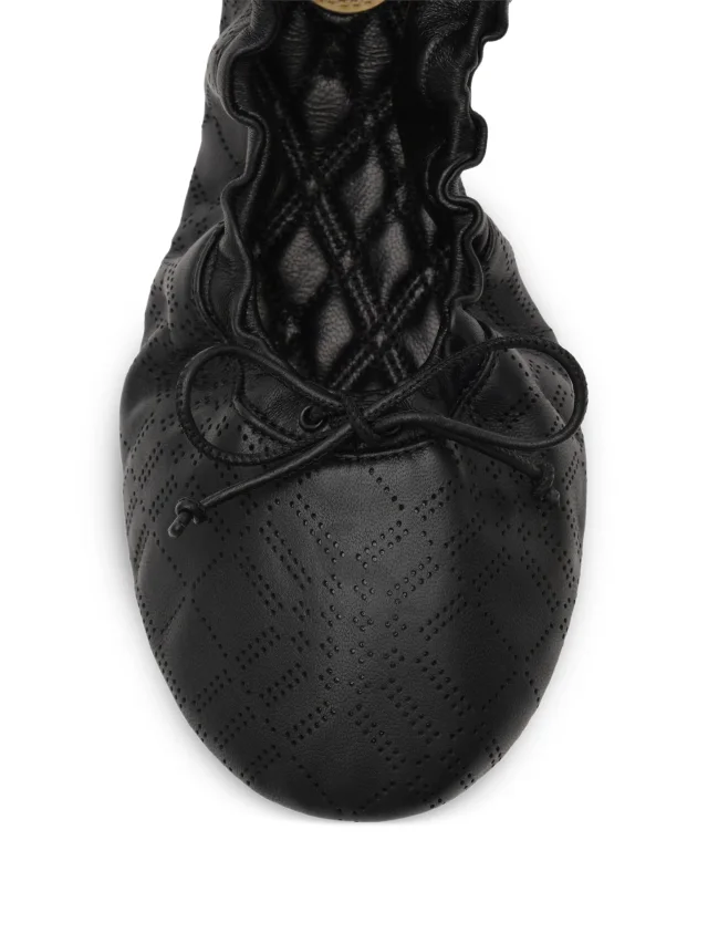 Burberry Check leather Fawn ballerinas​, photo 2 of 2 from FARFETCH