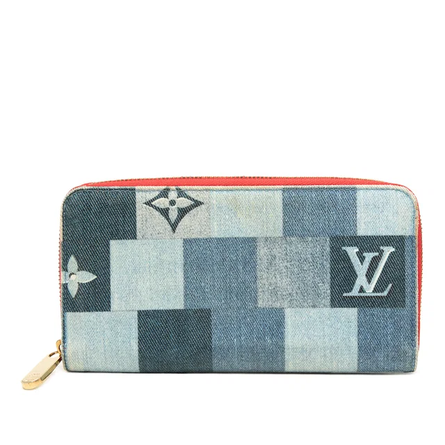 Blue Louis Vuitton Monogram Denim Patchwork Zippy Long Wallet in Blue Denim from Designer Revival, photo 1 of 1