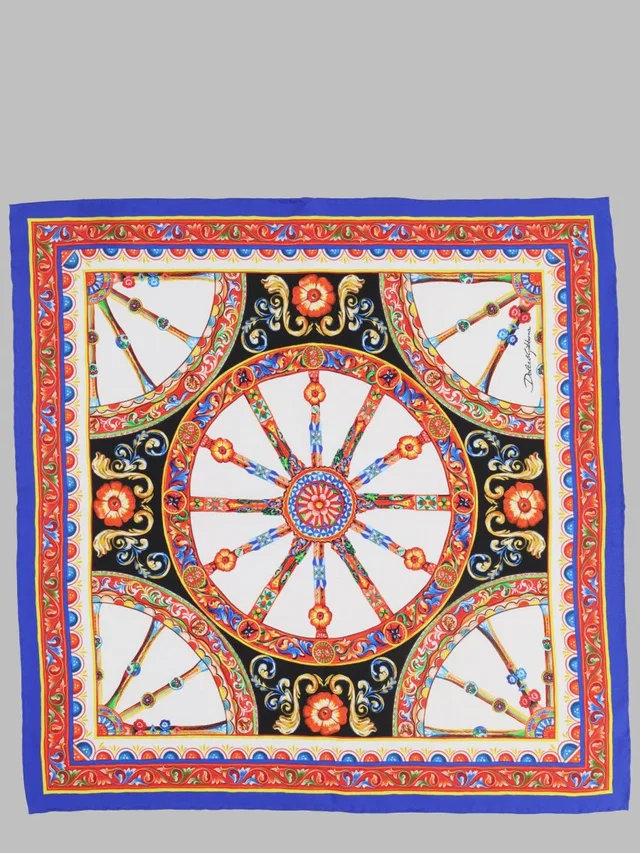 Dolce & Gabbana Silk Twill Foulard Scarf — Black Scarfs in Black Silk from HEWI