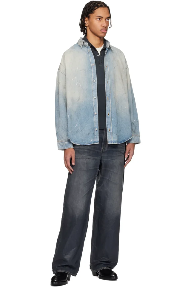 Acne Studios Blue Faded Denim Shirt, photo 4 of 4 from SSENSE