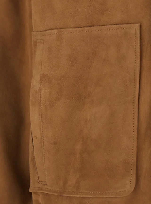 Tonywack Brown Jacket with Classic Collar and Elasticized Waist in Suede for Men in Brown 100% Goat, photo 5 of 5 from Gaudenzi Boutique