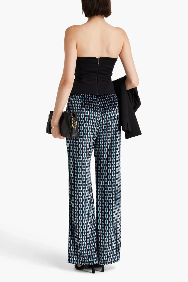 Diane von Furstenberg Vegas printed velvet straight-leg pants, photo 3 of 4 from THE OUTNET