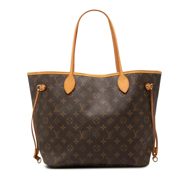 Brown Louis Vuitton Monogram Neverfull MM Tote Bag in Brown Coated canvas from Designer Revival