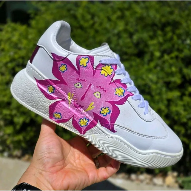 Stella McCartney X Myfawnwy Loop Sun Chunky Sneakers Womens Size Eu 40, Us 10 in white|pink Leather from Poshmark