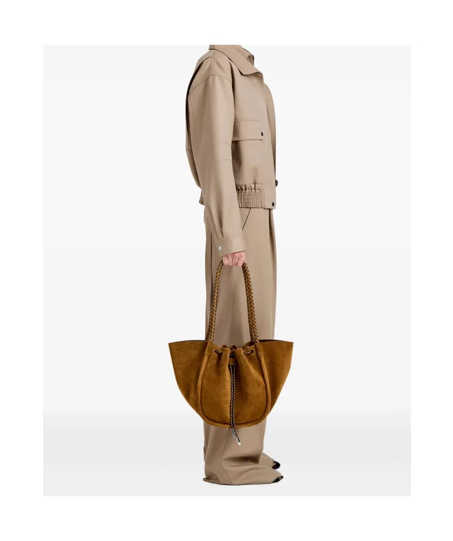 Proenza Schouler large Ruched tote in suede and braided calf, photo 4 of 5 from SENSER