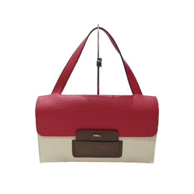 Furla Leather Shoulder Bag Red Beige Tan in neutral|red|brown Leather from Poshmark, photo 1 of 1