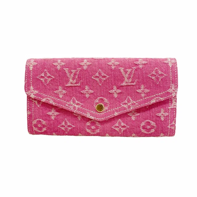 Louis Vuitton Wallet Monogram Denim Portefeuille Sarah Fuchsia in Pink Denim from The Reluxe