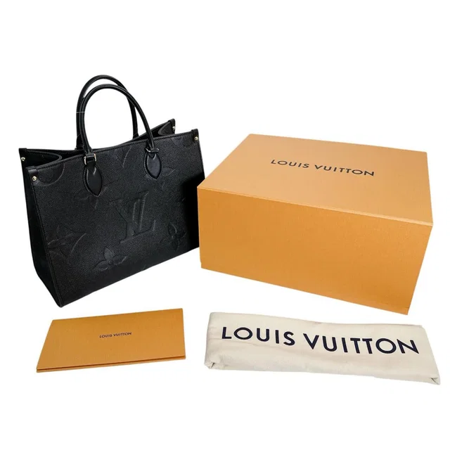 Louis Vuitton Empreinte Handbag On The Go MM Tote Noir in Black from The Reluxe