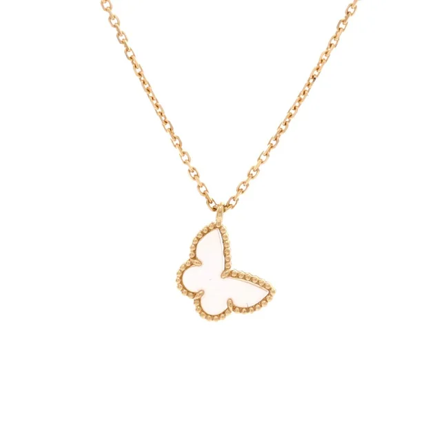 Van Cleef & Arpels Sweet Alhambra Butterfly Pendant Necklace in yellow|gold from Rebag