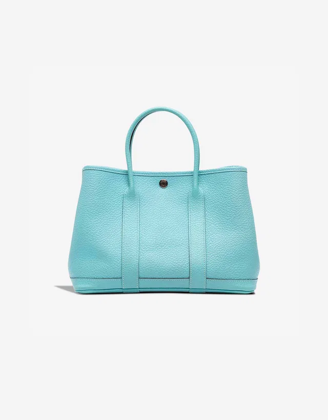 Hermès Garden Party 30 Négonda Bleu Atoll in Blue Calfskin from SACLÀB