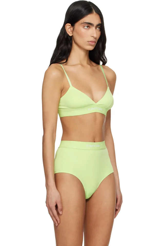 TOM FORD Green Signature Bra, photo 2 of 4 from SSENSE