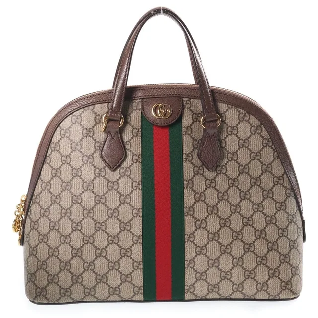 Gucci GG Supreme Ophidia Sherry Line Leather 2-Way Bag Beige in Beige Leather from The Reluxe