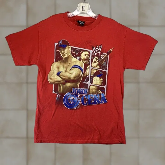 Etro Vintage Wwe John Cena Graphic T-Shirt Wrestling 2009 Red Cotton Short Sleeve Mens Small REtro… in red from Grailed