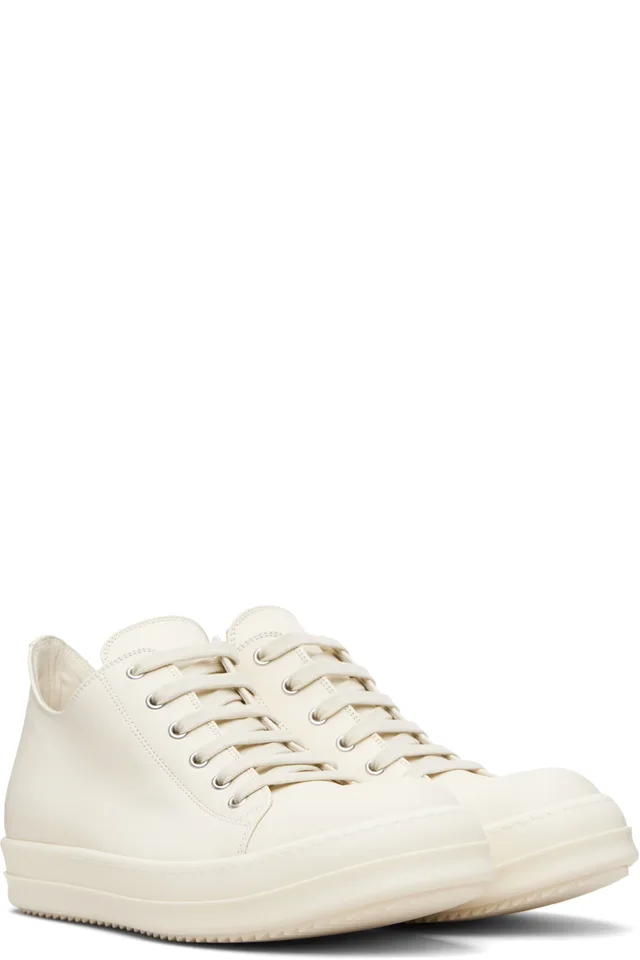 Rick Owens Off-White Temple Low Sneakers, photo 4 of 4 from SSENSE
