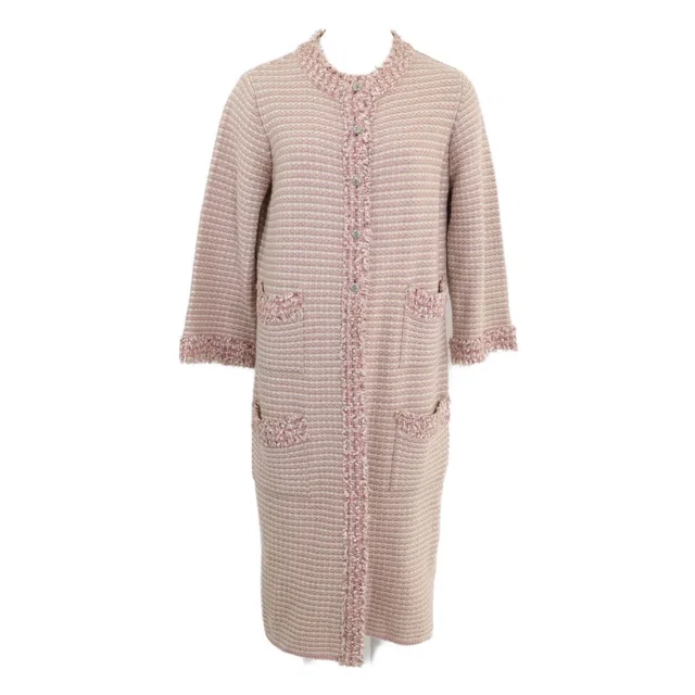 Chanel 06c CC Logo Button Tweed Knit 44 Sweater in Tweed from The Reluxe