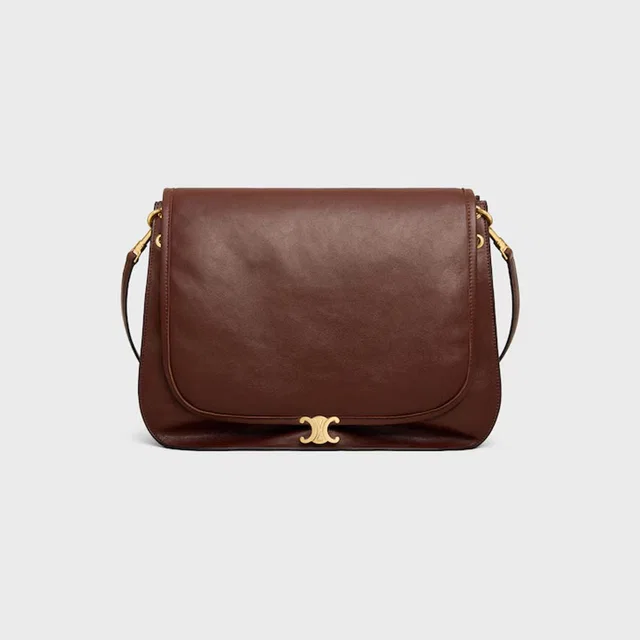 Celine H26 Shoulder Bag — Burgundy Calfskin Leather in Burgundy Calfskin from HEWI
