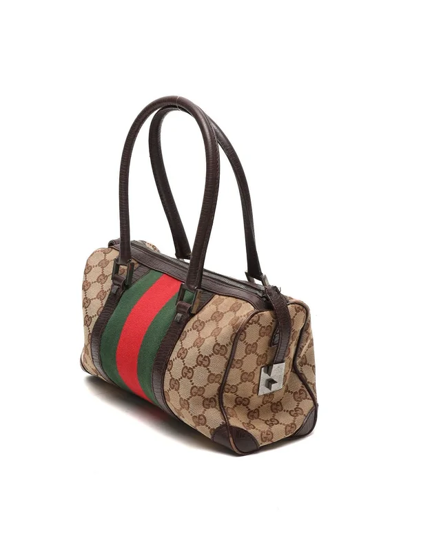 Gucci Small GG Web Boston Bag in Canvas from A Retro Tale, photo 3 of 9