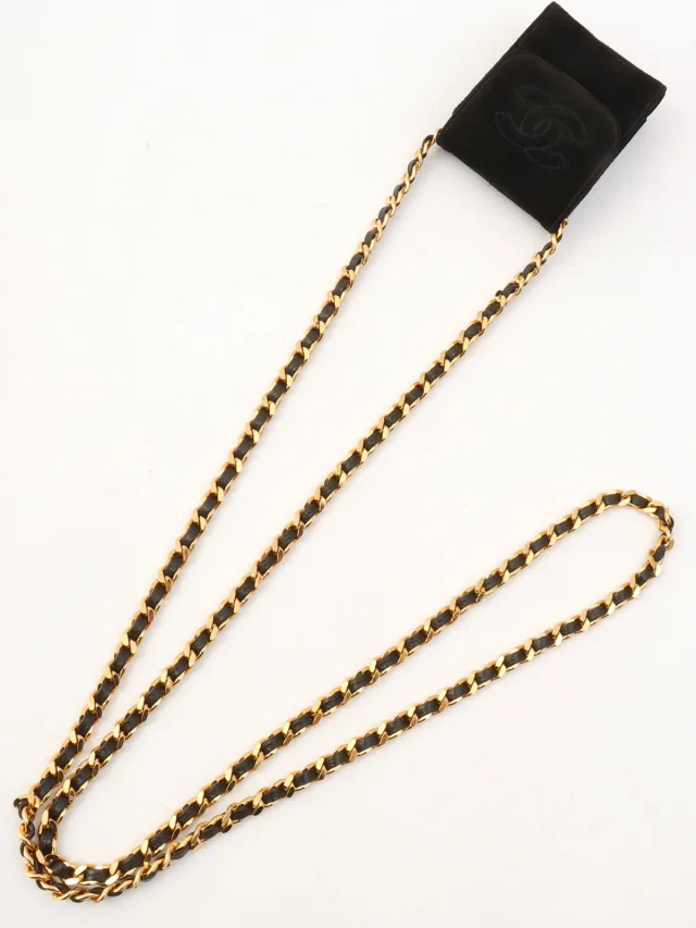 Chanel Suede CC Mark Stitch Chain Shoulder Bag Mini Black circa 2001 in Black Suede from VINTAGE QOO TOKYO, photo 12 of 13