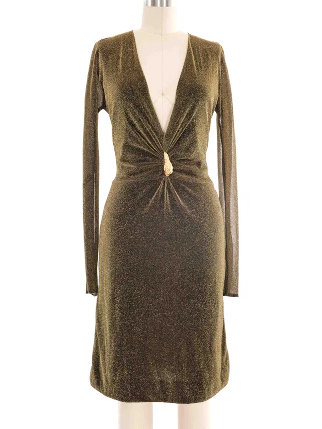 2013 Gucci Gold Lurex Dionysus Dress in Gold from Arcade Vintage