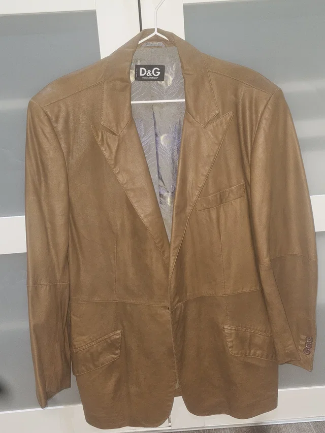 Authentic Vintage D&g Leather Blazer in Brown, Men's (Size 38R) in brown|red Leather from Grailed