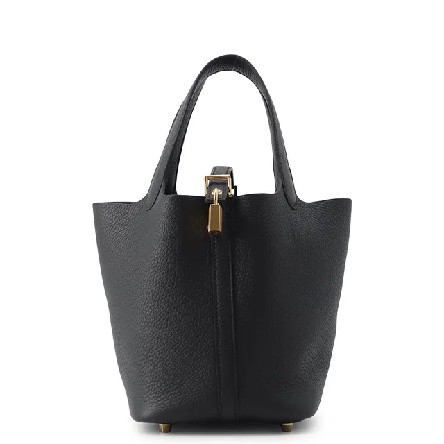 Hermès Picotin Lock Black Taurillon Clemence Size PM in Black Clemence leather from GALLERY RARE