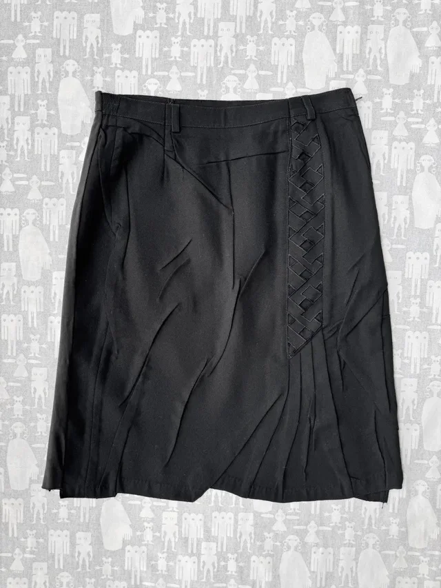 Maison Margiela Vintage Aw01 Artisanal Compressed Skirt in black Wool from Grailed
