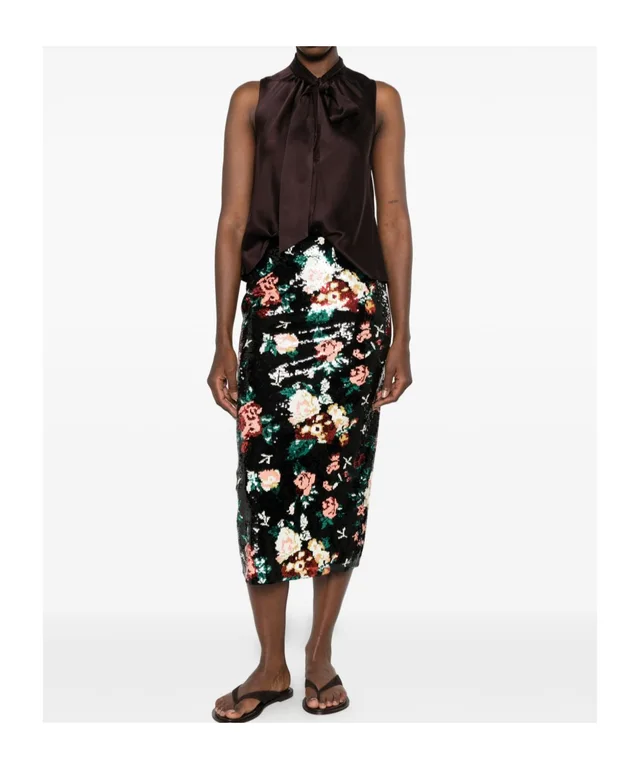 Forte Forte sequin-embellished floral-motif midi skirt, photo 2 of 5 from SENSER