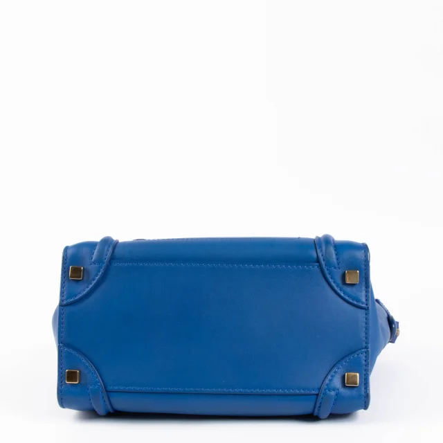Celine Electric Blue Micro Luggage Bag in Blue Leather from Labellov, photo 4 of 5