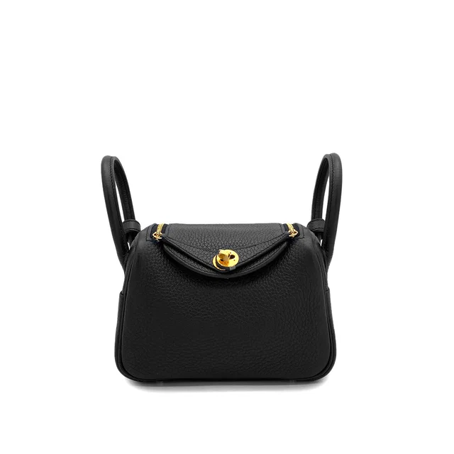 Hermès Lindy Mini Black Taurillon Clemence Shoulder Bag 2025 K Stamp Gold Hardware in Black Clemence leather from Luxury Promise