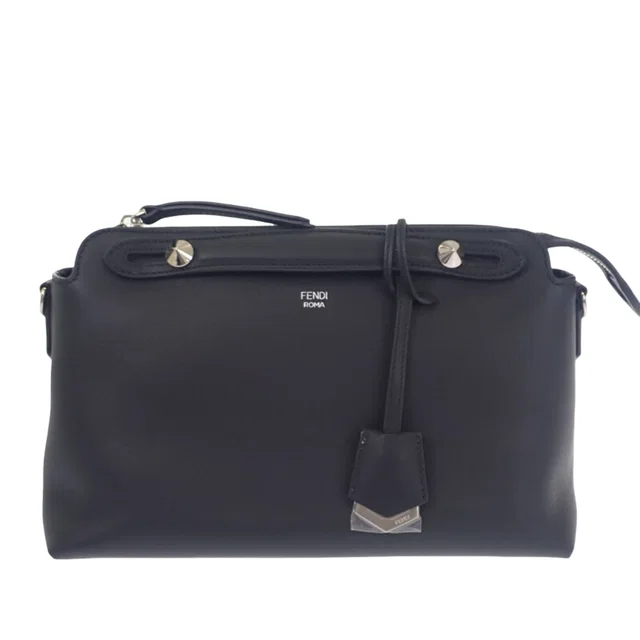 Black Fendi Medium Leather By The Way Satchel in Black Leather from Designer Revival