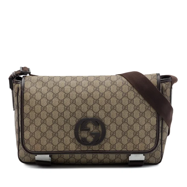Beige Gucci GG Supreme Interlocking G Crossbody in Beige Coated canvas from Designer Revival, photo 1 of 1