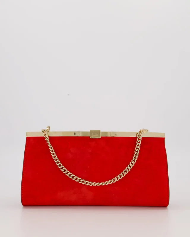 Christian Louboutin Red Suede Khaite Lilith Clutch Bag in Red Suede from Sellier