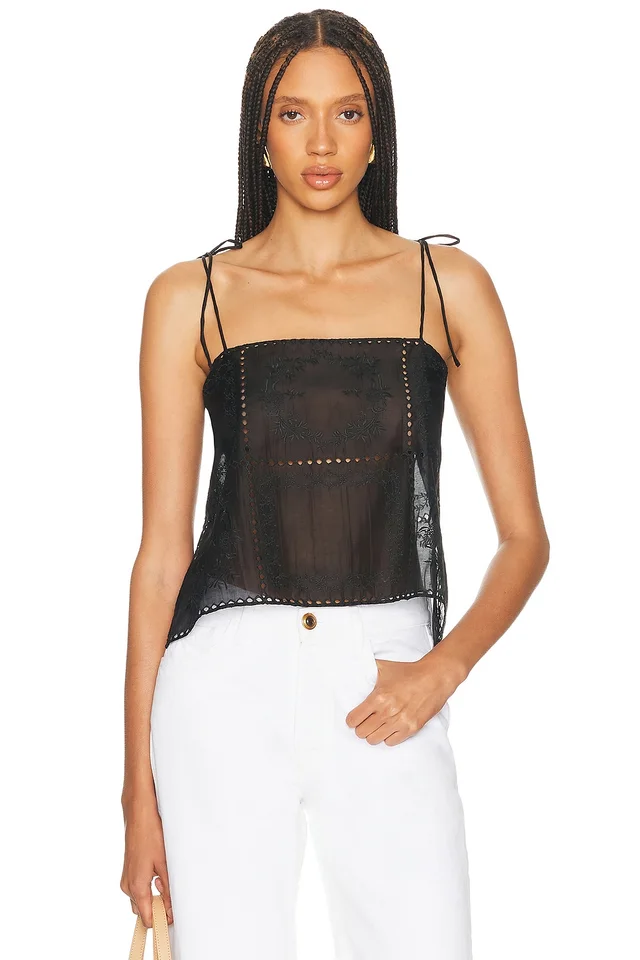 Helsa Handkerchief Camisole in Black from FWRD, photo 1 of 1