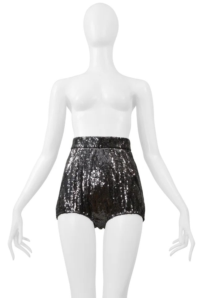 Dolce & Gabbana Gunmetal Sequin Hot Pants from Resurrection Vintage
