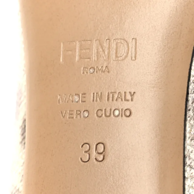 Fendi Vitello Karung Effect Filo Pumps 39 Beige in Beige from FASHIONPHILE, photo 8 of 11