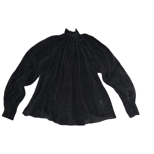 Zimmermann Top Women's 0p Black Shirred Blouse Eyelet Sheer Boho Peasant Cottage in black from Poshmark