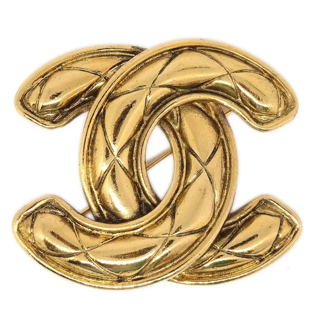Chanel Quilted CC Brooch Large 1152 from AMORE Vintage Tokyo
