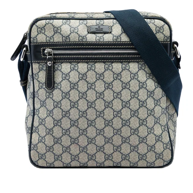 Beige Gucci GG Supreme Crossbody in Beige Coated canvas from Designer Revival