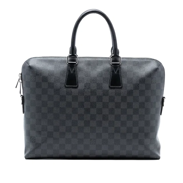 Black Louis Vuitton Damier Graphite Porte Documents Jour Business Bag in Black Canvas from Designer Revival