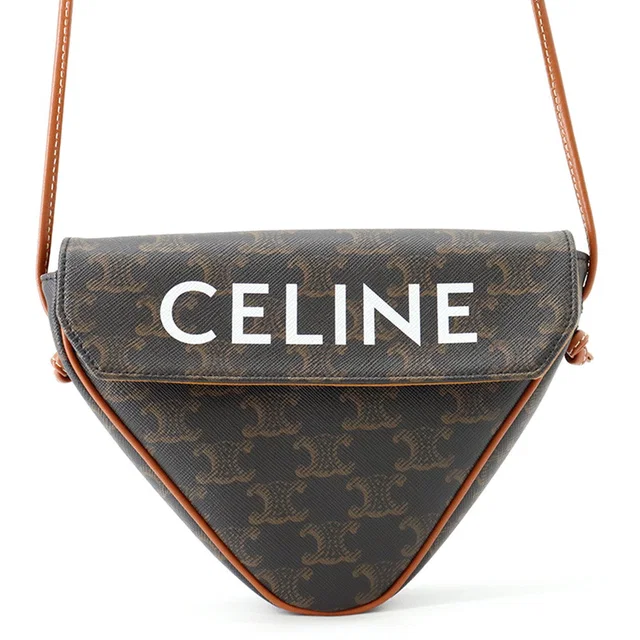 Celine Triomphe Shoulder Bag Tan195902BZK.04LI PVC Leather in Leather from GALLERY RARE