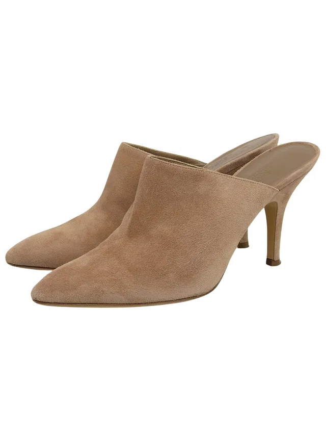 Hermès Suede Mules Brown in Brown Suede from VINTAGE QOO TOKYO